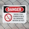 Signmission Diesel Fuel Combustible No Smoking Danger Sign, Plastic, 10in W x 7in L, 2PK OS-2PACK-DS-P-710-L-2530 - alternate 3